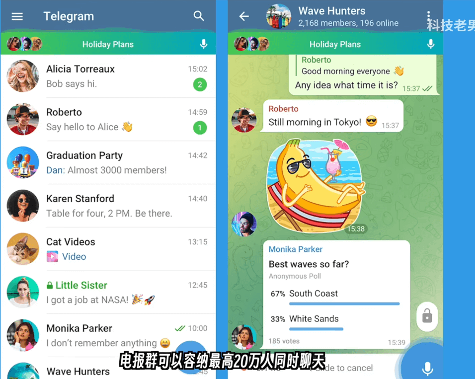 Telegram群组最高支持20万成员